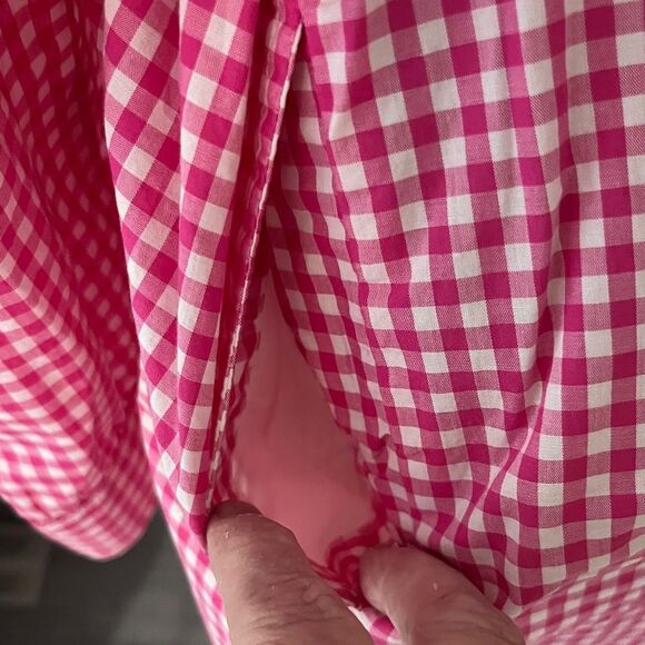 GAP Pink Checkered Long Sleeve Dress - Picture 8 of 13